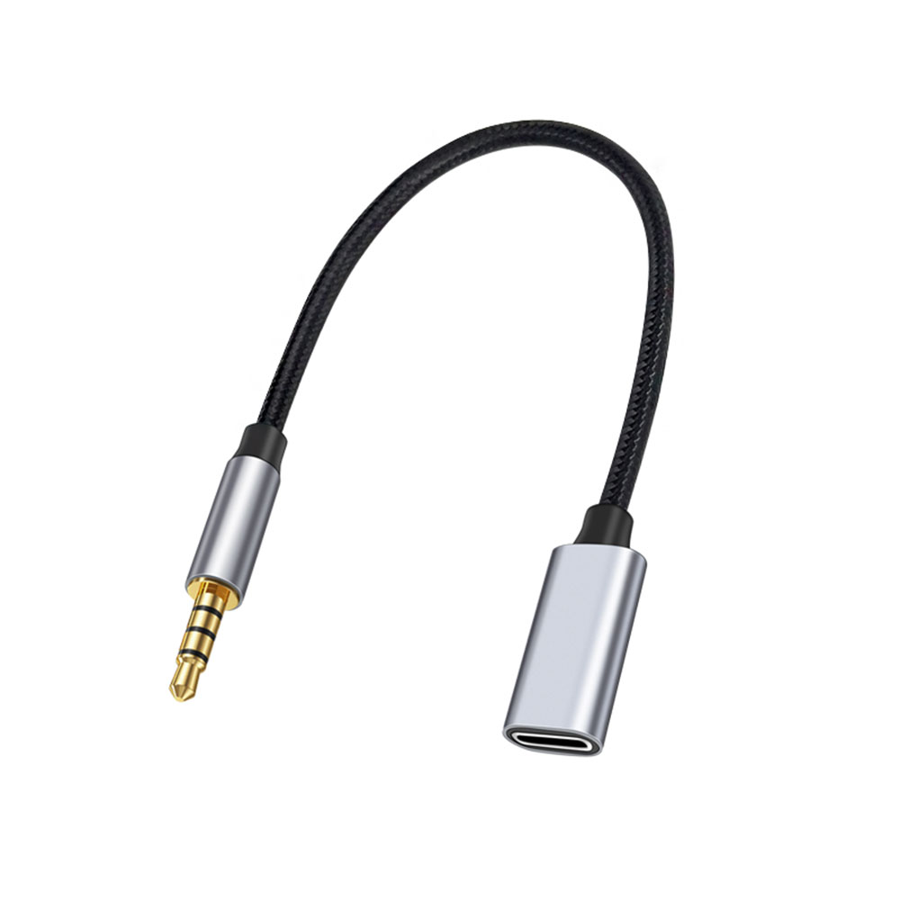 Type C Wired Earphones With Mic - オス-Type-C AUXオーディオアダプター,電話,タブレット,USB Cポート付きPC,変換ケーブル,イヤホン,マイク,リスニング,ピーク,3.5mm