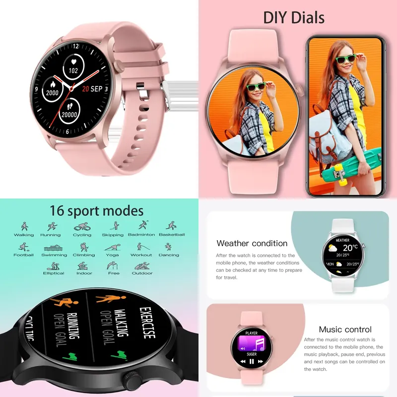 Smartwatches - SENBONO MAX8 男性スマートウォッチ女性用音楽フィットネストラッカー睡眠トラッカー IP67 防水 Android
