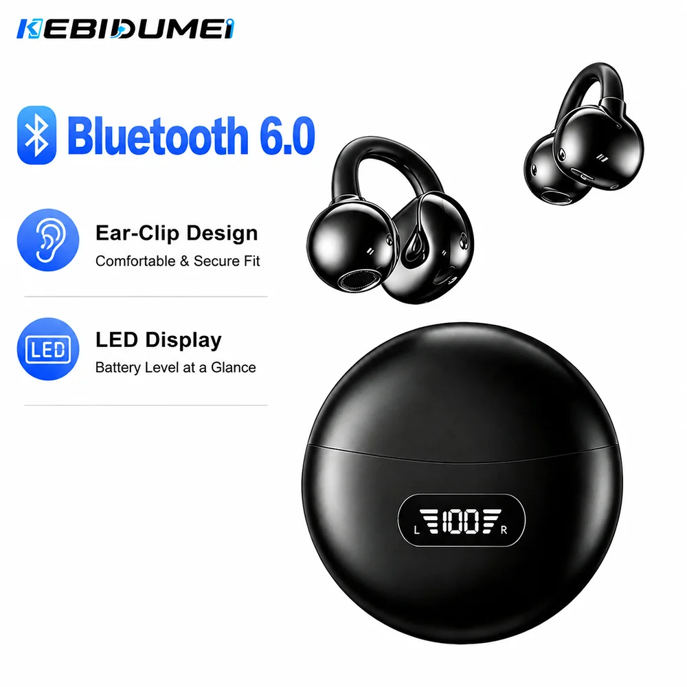 KEBIDUMEI Bluetooth 6.0 イヤホンオー - Open Ear Air Conduction Headphones のレビューと価格