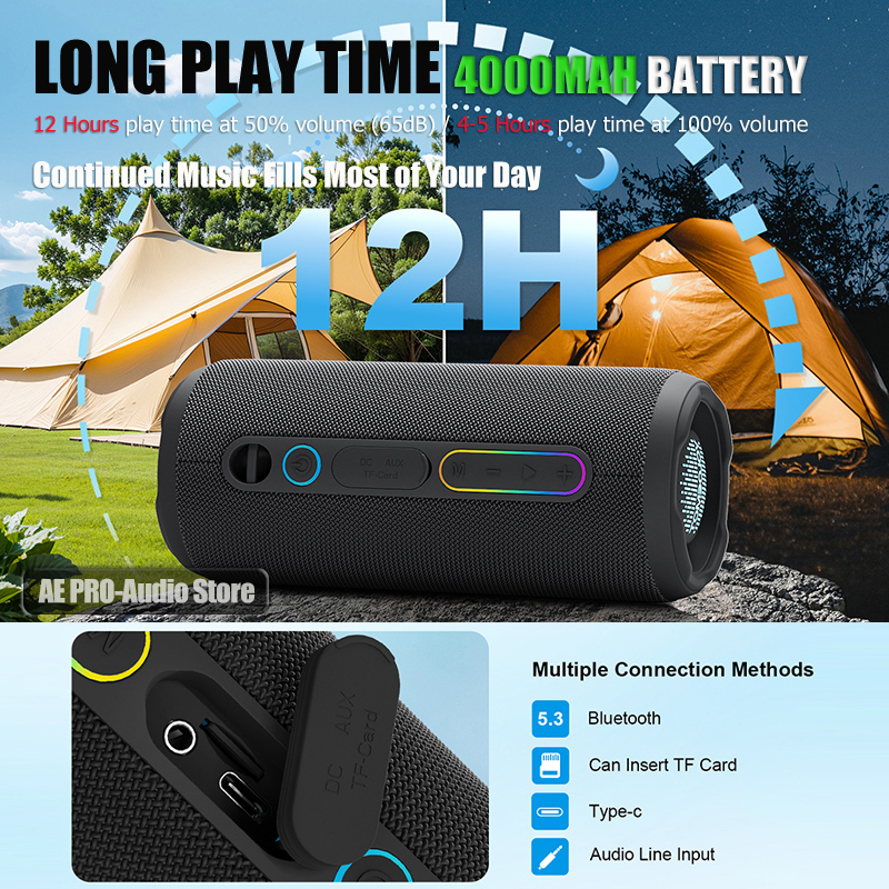 30 ワットポータブル Bluetooth スピーカーワイヤ - Portable Bluetooth Speaker Waterproof Ipx7 のレビューと価格