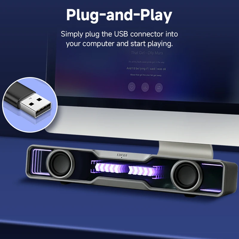 Edifier QS30 コンピューター用スピーカー、Blu - Rgb Computer Soundbar For Pc のレビューと価格