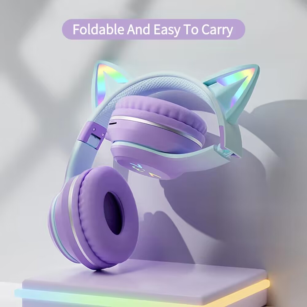 BluetoothワイヤレスRGBGlowイヤホン,猫の耳の - Gaming Headset With Mic Rgb のレビューと価格