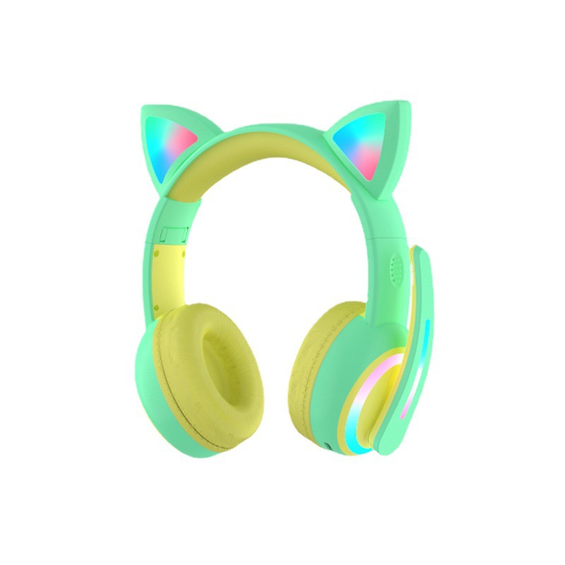 LEDライト付きの猫耳デザインのBluetoothヘッドホン - Cat Ear Bluetooth Headset Led のレビューと価格