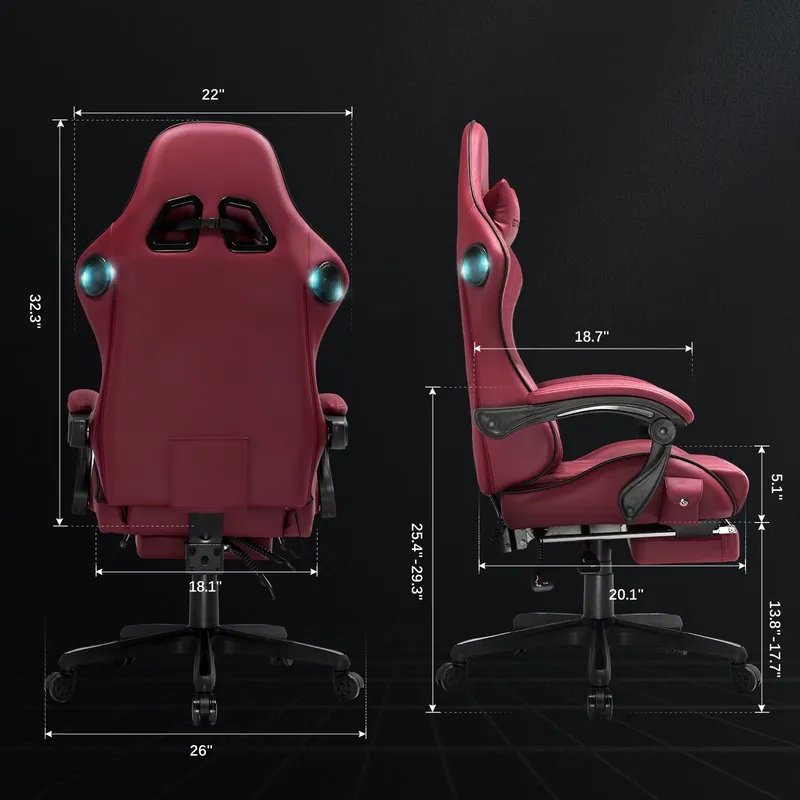 GTPLAYER製ゲーミングチェア。スピーカー内蔵、人間工学 - Speakers のレビューと価格